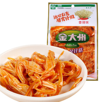 金大洲香辣金针菇 四川休闲麻辣零食下饭菜多种规格可选 散装500g经典