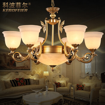 科波菲尔 欧式全铜灯 客厅餐厅卧室吊灯MD9036-6+1 LED3W暖白光