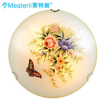 蒙特丽 卧室阳台过道灯吸顶灯MB66 欧式田园风灯具(B) 彩蝶(30cm) 自带LED贴片光源版