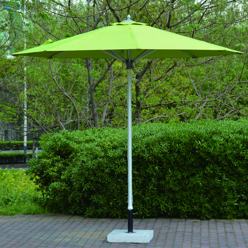 享晴遮阳伞 户外铝合金中柱太阳伞 苹果绿色 大理石底座 圆形直径2.