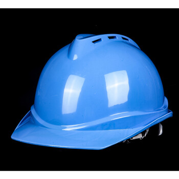 v型透气安全帽工地施工领导abs安全头盔建筑工程防砸劳保印字 天蓝色