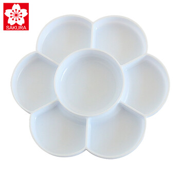 樱花sakura 多用水粉调色盒水彩颜料调色盘花型调色盘7格调色盘 图片价格品牌报价 京东