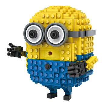 loz小颗粒积木塑料拼装玩具迷你拼插小黄人公仔生日摆件儿童礼物mini