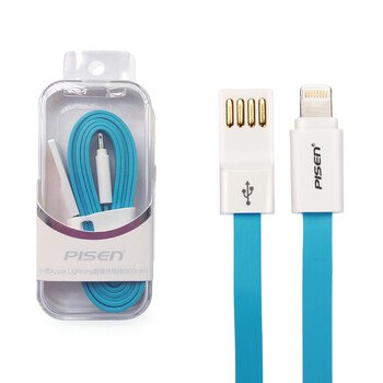 品胜小面数据线 适用苹果iPhone6S iphone7/5S ipad4 手机车载充电器 蓝莓紫(不含充电器)