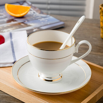 陶相惠 景德镇陶瓷咖啡杯碟欧式咖啡具套装 一杯一碟一勺纯白骨瓷咖啡