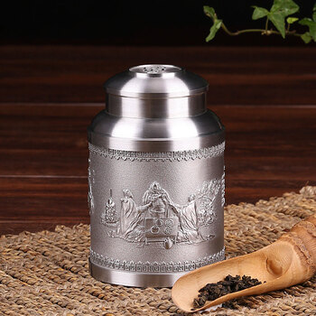 
                                        巴蜀一品 纯锡茶叶罐锡制密封罐 便携随身茶罐 桃园三结义 实用商务礼物礼品重庆特色定制                