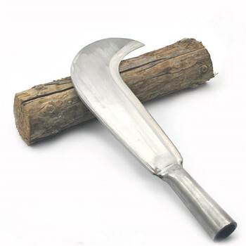 镰刀割草树劈柴刀短柄月芽形刀 农资 不锈钢合金660克