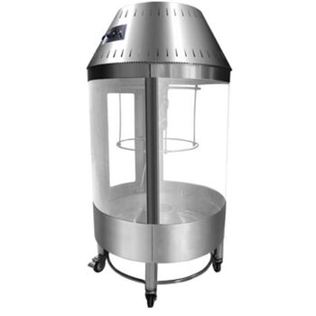 商用钢化玻璃自动旋转烤鸭炉烤鸡炉木炭烤鸭机果木烤箱