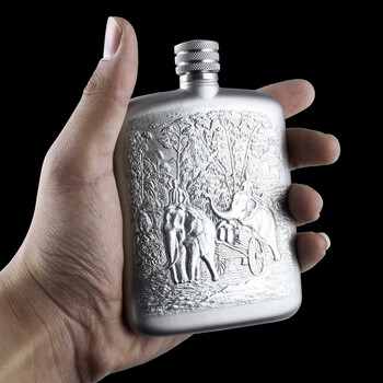 随身小酒壶 迷你户外便携式扁平温酒壶水壶男士酒具礼品 4盎司120ml