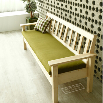 桦俪 实木环保阳台沙发长椅客厅办公休闲三人带垫沙发椅单人双人靠背