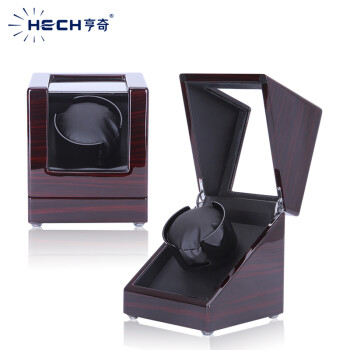 亨奇（HECH） 亨奇摇表器机械表自动手表收纳盒转表器家用单表位晃表器摇摆器 黑檀+黑1+0单表位
