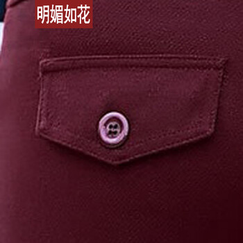 明媚如花2015新款女装毛呢短款韩版半身裤裙1580 1580酒红色 L(配送腰带)