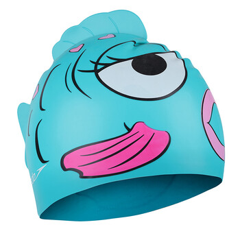 速比涛speedo儿童卡通游泳帽 小童金鱼泳帽 舒适防水硅胶泳帽2-6岁 8