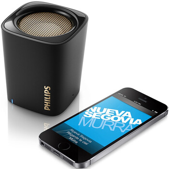 
                                                            飞利浦(PHILIPS)BT100B 音乐精灵 无线蓝牙音箱 便携迷你口袋音箱 车载防滑 手机/电脑小音响 低音炮 黑色                