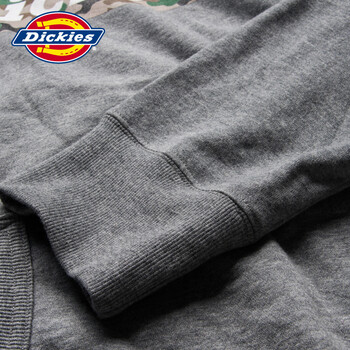 Dickies2015新款休闲女装 印花显瘦连帽套头卫衣潮dk169 HG羽灰 (S)155/80A