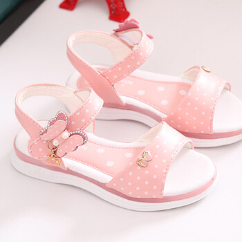 莱米兔品牌童鞋 女童凉鞋夏季新款儿童公主鞋 168粉色 35码内长约21.