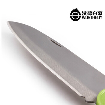 沃德百惠不锈钢水果刀 折叠刀 便携削皮器 塑料手柄刨丝刀  天蓝色