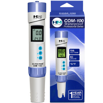 
                                                            HM测试笔COM100型TDS笔TDS水质检测笔电导率计电导率仪三合一自来水检测仪器家用饮用水质检测                