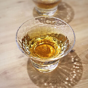 甄樽玻璃品茗杯锤目纹玻璃茶杯手工玻璃杯 锤目纹品