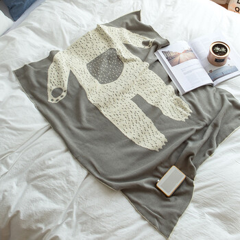 儿童棉盖毯幼儿园午睡毯卡通新生儿空调毯线毯可爱熊毯子 卡通无头熊