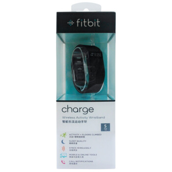 
                                        Fitbit Charge 智能手环  自动睡眠记录 来电显示 运动蓝牙手表计步器 典雅黑 S                
