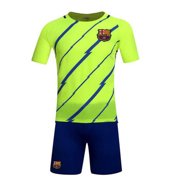 巴塞罗那主场球衣巴萨 足球服 训练服套装短袖足球队服比赛服 浅绿色