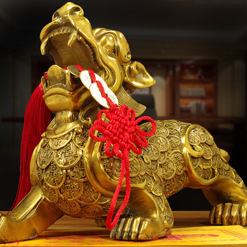玄唐 开业礼品纯铜貔貅麒麟摆件一对饭店公司开业大号招财风水摆件