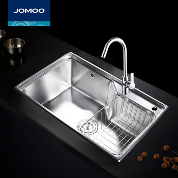 jomoo九牧304不锈钢厨房水槽套餐大单槽洗菜盆洗碗池02117 02113