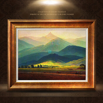 
                                        雅创  欧式风景油画客厅玄关挂画沙发背景墙画有框装饰画 大卫 巨人山 B款框 装裱高80*长120                