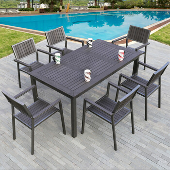 Kesford Kaisifu Outdoor Tables And Chairs Open Air Terrace Patio Furniture Leisure Dining Café Hotel Garden Chair Furnishings A 6 With 160 90cm Table On Ez Sg Chair With 160 90cm Table On Ez Sg, Patio Furniture Table