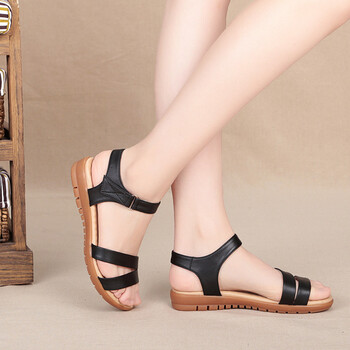 软底平跟女士凉鞋中年妈妈凉鞋 黑色 42【图片 价格 品牌 报价】-京东