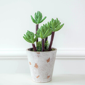 优贝家(ubaka) 假花盆栽小摆件 客厅卧室仿真植物盆景装饰品摆件 高筒