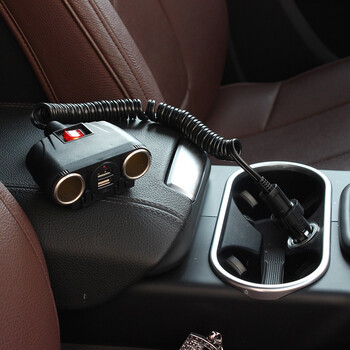 捷顺行 车载手机充电器 一拖二双usb点烟器车充 带线款 奔驰gla200