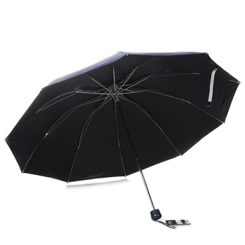 
                                        
                                                            天堂伞 黑胶加大加固61cm*10骨三折晴雨伞33188E藏青色                