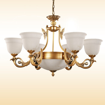 科波菲尔 欧式全铜灯 客厅餐厅卧室吊灯MD9036-6+1 LED3W暖白光