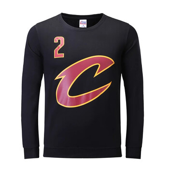 骑士公牛湖人篮球服休闲长袖篮球运动卫衣男套头衫 2号欧文黑色12289