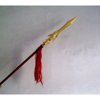 古代长枪赵云枪红缨枪儿童塑料玩具三国兵器 银色1.6米左右