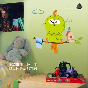 
                                        娜芸 创意3D立体环保壁纸墙贴DIY钟表挂钟 艺术壁钟 DIY卡通墙贴静音时钟 赶集鸟                