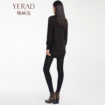 娅丽达（YERAD）2015加绒裤女弹力美腿裤 保暖显瘦外穿加绒防勾丝脚踩打底裤N3202 黑色(A0) 均码