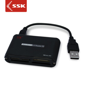 SSK飚王 SCRM025 机器人多合一功能读卡器 金属 支持SD\CF\TF等手机相机卡