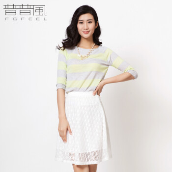 普普风商场同款2015夏季新款女装优雅气质绣花蕾丝半身裙中裙6131 黑色 L