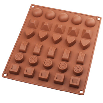 酷易（coolyep） 铂金硅胶diy巧克力模具 创意30连立体手工皂冰格 褐色