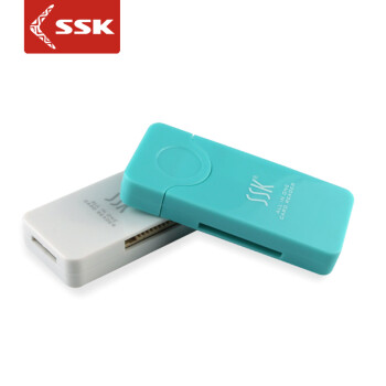 SSK飚王 SCRM053闪灵四合一读卡器 支持TF\SD\MS等手机相机卡 白色