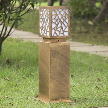 草坪灯防水草地灯方形欧式复古庭院灯花园纯铝户外景观灯公园路灯