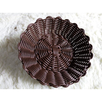 御壶堂 花边篮子小吃圆形篮子面包篮仿藤编水果薯条筐托盘 ktv爆米花