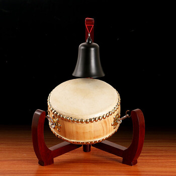 庙里用品法器三角立式小钟鼓架实木帝钟架6寸7寸鼓架