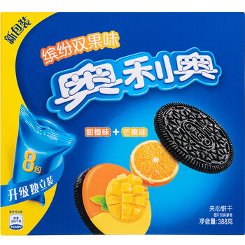 奥利奥oreo早餐休闲零食蛋糕糕点缤纷双果味夹心饼干甜橙味 芒果味388
