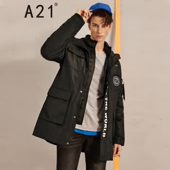 a21 以纯男装两件套中长款加厚羽绒服 4741157000 黑色 170/84a/m