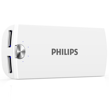 
                                        飞利浦(PHILIPS) 5200毫安 移动电源/充电宝 便携小巧 双USB输出 DLP2053 白色 适用于手机/平板等                