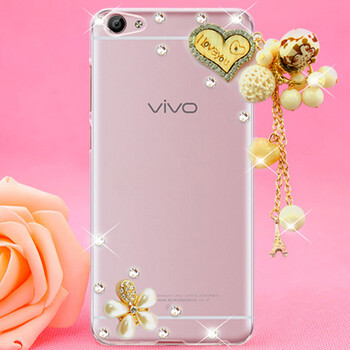 vivoy55手机壳水钻 步步高y55a女款手机套y55l保护壳透明新 爱心